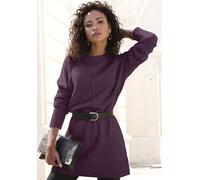 Longpullover LASCANA Gr. 40/42, lila, burgunder, Damen, Strick, Obermaterial: 53% Polyester, 37% Polyacryl, 10% Polyamid, unifarben, Pullover, in lässiger Form aus supersofter Qualität, Kuschelpulli,