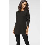 Longpullover LAURA SCOTT, Damen, Gr. 38, schwarz, Feinstrick, Obermaterial: 70% Viskose, 30% Polyamid, meliert, unifarben, Basic, lässig geschnitten hüftbedeckend, Rundhals, Pullover Longpullover, Fei