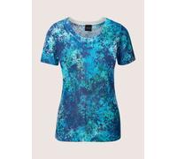 Longpullover MADELEINE "Druckpullover Viskosepullover mit All-Over-Print", Damen, Gr. 34, blau (royalblau, türkisblau, multicolor), Obermaterial: 89% Viskose CV. 11% Polyamid PA., Modern, tailliert, P