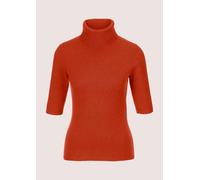 Longpullover MADELEINE "Kaschmirpullover Luxuriöser Strickpullover mit Rollkragen", Damen, Gr. 36/38, orange (dunkelorange), Obermaterial: 100% Kaschmir WS., Modern, normal, Rollkragen, Pullover Longp