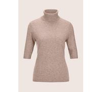 Longpullover MADELEINE "Kaschmirpullover Luxuriöser Strickpullover mit Rollkragen", Damen, Gr. 44/46, braun (berber, melange), Obermaterial: 100% Kaschmir WS., Modern, normal, Rollkragen, Pullover Lon
