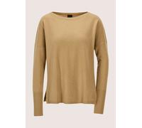 Longpullover MADELEINE "Kaschmirpullover Schlichter Strickpullover mit U-Boot-Ausschnitt", Damen, Gr. 44, braun (caramel), Obermaterial: 100% Kaschmir WS., Pullover Longpullover (99917120-44) caramel