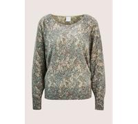 Longpullover MADELEINE "Kaschmirpullover Stilvoller Strickpullover mit Fledermausärmeln", Damen, Gr. 44, weiß (wollweiß, berber, graphit), Obermaterial: 100% Kaschmir WS., Pullover Longpullover (13816