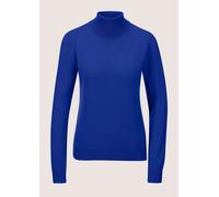 Longpullover MADELEINE "Kaschmirpullover Zeitloser Strickpullover mit geripptem Rollkragen", Damen, Gr. 40/42, blau (royalblau), Obermaterial: 100% Kaschmir WS., Modern, Rollkragen, Pullover Longpullo