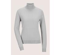 Longpullover MADELEINE "Kaschmirpullover Zeitloser Strickpullover mit geripptem Rollkragen", Damen, Gr. 48, grau (silbergrau, melange), Obermaterial: 100% Kaschmir WS., Pullover Longpullover (17726106