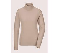 Longpullover MADELEINE "Kaschmirpullover Zeitloser Strickpullover mit geripptem Rollkragen", Damen, Gr. 44, beige, Obermaterial: 100% Kaschmir WS., Pullover Longpullover (71427040-44) beige
