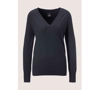 Longpullover MADELEINE "Pullover Kaschmirpullover mit V-Ausschnitt", Damen, Gr. 36/38, blau (marine), Obermaterial: 100% Kaschmir WS., Modern, V-Ausschnitt, Pullover Longpullover, Edles Maschenbild (1