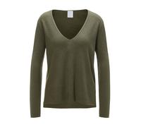 Longpullover MADELEINE "Pullover Kaschmirpullover mit V-Ausschnitt", Damen, Gr. 36/38, grün (khaki), Obermaterial: 100% Kaschmir WS., Modern, gerade, V-Ausschnitt, Pullover Longpullover (68600840-36)