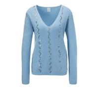 Longpullover MADELEINE "Pullover Oversize-Pullover mit aufwändiger Dekoration", Damen, Gr. 36/38, braun (caramel), Obermaterial: 90% Schurwolle WV. 10% Kaschmir WS., Modern, Pullover Longpullover (863