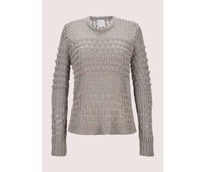 Longpullover MADELEINE "Pullover Pullover mit Ajour-Muster", Damen, Gr. 48, beige (cappuccino), Obermaterial: 50% Baumwolle CO. 50% Polyacryl PAN., Modern, normal, Pullover Longpullover (17782156-48)