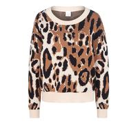 Longpullover MADELEINE "Pullover Pullover mit Animalmuster", Damen, Gr. 44, schwarz (schwarz, multicolor), Obermaterial: 50% Baumwolle CO. 50% Schurwolle WV., Pullover Longpullover (97934568-44) schwa