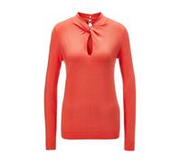 Longpullover MADELEINE "Pullover Pullover mit Knoten am Stehkragen", Damen, Gr. 44, orange (melba), Obermaterial: 82% Viskose CV. 18% Polyamid PA., Pullover Longpullover (78338311-44) melba