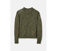 Longpullover MADELEINE "Pullover Pullover mit Stehkragen", Damen, Gr. 36/38, grün (khaki, multicolor), Obermaterial: 46% Polyacryl PAN. 46% Wolle WO. 6% Polyamid PA. 2% Polyester PES., Modern, Pullove