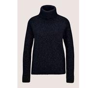 Longpullover MADELEINE "Pullover Rollkragenpullover mit Raglanärmeln", Damen, Gr. 44/46, marine, rauchblau, Modern, comfort fit, Pullover Longpullover (25567741-44) marine, rauchblau