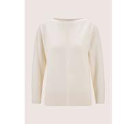 Longpullover MADELEINE "Pullover U-Boot-Pullover mit Fledermausärmeln", Damen, Gr. 48, weiß (wollweiß), Obermaterial: 70% Baumwolle CO. 30% Kaschmir WS., Modern, normal, Pullover Longpullover (4989225