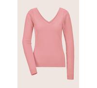 Longpullover MADELEINE "Pullover V-Pullover mit Rücken-Ausschnitt", Damen, Gr. 48, rosa (blassrosa), Obermaterial: 45% Polyamid PA. 35% Wolle WO. 15% Baumwolle CO (CMIA). 5% Alpaka WP., Modern, normal