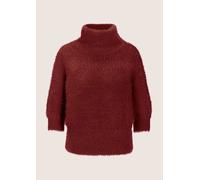 Longpullover MADELEINE "Pullover Weicher Strick mit Ballonärmeln", Damen, Gr. 44/46, rot (rubinrot), Obermaterial: 79% Polyamid PA. 11% Viskose CV. 8% Schurwolle WV. 2% Kaschmir WS., Modern, normal, P