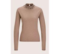 Longpullover MADELEINE "Strickpullover Eleganter Wollpullover mit Stehkragen", Damen, Gr. 44/46, rosa (mauve), Obermaterial: 90% Schurwolle WV. 10% Kaschmir WS., Modern, Pullover Longpullover, mit Dek