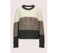 Longpullover MADELEINE "Strickpullover Eleganter Wollpullover mit Zopfmuster", Damen, Gr. 36/38, weiß (wollweiß, cappuccino, bleigrau, melange), Obermaterial: 42% Wolle mw. 28% Alpaka WP. 25% Polyamid