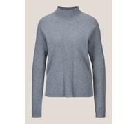 Longpullover MADELEINE "Strickpullover Kaschmir-Pullover mit Pointelle-Muster", Damen, Gr. 48, grau (steingrau, melange), Obermaterial: 90% Schurwolle WV. 10% Kaschmir WS., Modern, normal, Pullover Lo