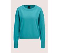 Longpullover MADELEINE "Strickpullover Kaschmir Pullover mit Rundhalsausschnitt", Damen, Gr. 48, blau (aqua), Obermaterial: 90% Schurwolle WV. 10% Kaschmir WS., Modern, normal, Pullover Longpullover,