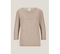 Longpullover MADELEINE "Strickpullover Kaschmirpullover mit U-Boot-Ausschnitt", Damen, Gr. 34, beige (taupe, melange), Obermaterial: 100% Kaschmir WS., Pullover Longpullover (99800810-34) taupe, melan