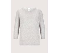 Longpullover MADELEINE "Strickpullover Kaschmirpullover mit U-Boot-Ausschnitt", Damen, Gr. 44/46, grau (silbergrau, melange), Obermaterial: 100% Kaschmir WS., Modern, normal, U-Boot-Ausschnitt, Pullov