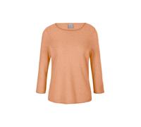 Longpullover MADELEINE "Strickpullover Kaschmirpullover mit U-Boot-Ausschnitt", Damen, Gr. 44/46, orange (pfirsich), Obermaterial: 100% Kaschmir WS., Modern, normal, U-Boot-Ausschnitt, Pullover Longpu