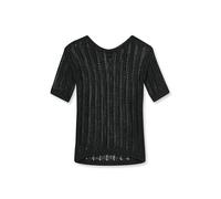 Longpullover MADELEINE "Strickpullover Luftiger Sommerpullover mit Ajour-Muster", Damen, Gr. 34, schwarz, Obermaterial: 75% Baumwolle CO. 25% Polyamid PA., Modern, gerade, U-Boot-Ausschnitt, Pullover 