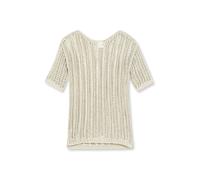Longpullover MADELEINE "Strickpullover Luftiger Sommerpullover mit Ajour-Muster", Damen, Gr. 48, weiß (wollweiß), Obermaterial: 75% Baumwolle CO. 25% Polyamid PA., Modern, gerade, U-Boot-Ausschnitt, P