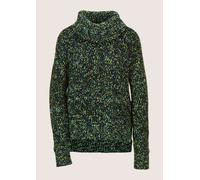Longpullover MADELEINE "Strickpullover Moderner Winterpullover mit Rollkragen", Damen, Gr. 40/42, blau (marine, türkisblau, multicolor), Obermaterial: 50% Polyester PES. 50% Schurwolle WV., Modern, Ro