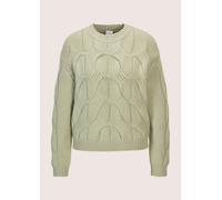 Longpullover MADELEINE "Strickpullover Moderner Wollpullover mit Zopfmuster", Damen, Gr. 48, grün (salbei), Obermaterial: 90% Schurwolle WV. 10% Wolle mw., Modern, Pullover Longpullover, Allover-Zopfm