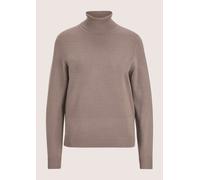 Longpullover MADELEINE "Strickpullover Schmaler Feinstrickpullover", Damen, Gr. 40/42, beige (taupe, melange), Obermaterial: 70% Viskose CV. 30% Polyamid PA., Modern, normal, Rollkragen, Pullover Long