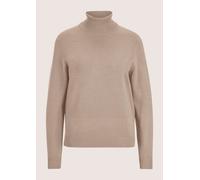 Longpullover MADELEINE "Strickpullover Schmaler Feinstrickpullover", Damen, Gr. 44/46, beige (beige, melange), Obermaterial: 70% Viskose CV. 30% Polyamid PA., Modern, normal, Rollkragen, Pullover Long