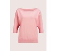 Longpullover MADELEINE "Strickpullover Sommerlicher Baumwollpullover mit 3/4-Ärmeln", Damen, Gr. 40/42, rosa (puderrosé), Obermaterial: 100% Baumwolle CO., Modern, Pullover Longpullover, Legere Kurzfo