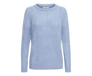 Longpullover OXMO "Pullover OXChiara", Damen, Gr. L, blau (sky blau), Obermaterial: 70% Polyester Pol. recyc.. 20% Polyamid PA. 10% Wolle WO., Pullover Longpullover (97566837-L) sky blau