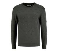 Longpullover OXMO "Pullover OXDotta", Damen, Gr. XL, grau (schwarz shadow), Obermaterial: 50% Viskose CV. 27% Nylon NY. 23% Polyester PES., Pullover Longpullover (59359258-XL) schwarz shadow