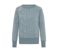 Longpullover OXMO "Sweater OXBEA SWEATSHIRT", Damen, Gr. XS, blau (blaustone), Obermaterial: 55% Polyester PES. 45% Baumwolle CO., Pullover Longpullover (21690839-XS) blaustone