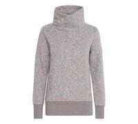 Longpullover OXMO "Sweater OXBEATANETTE", Damen, Gr. M, grau (medium grau melange), Obermaterial: 55% Polyester PES. 45% Baumwolle CO., Pullover Longpullover (53899726-M) medium grau melange