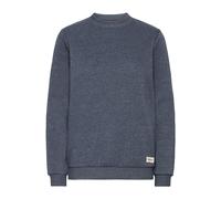 Longpullover OXMO "Sweater OXKaren", Damen, Gr. XS, blau (total eclipse melange), Obermaterial: 80% Polyester PES. 20% Baumwolle CO., Pullover Longpullover (63702758-XS) total eclipse melange