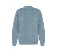 Longpullover OXMO "Sweater OXKAREN ONECK", Damen, Gr. S, blau (blaustone), Obermaterial: 80% Polyester PES. 20% Baumwolle CO., Pullover Longpullover (84902128-S) blaustone