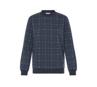 Longpullover OXMO "Sweater OXKAREN ONECK", Damen, Gr. XS, blau (total eclipse), Obermaterial: 80% Polyester PES. 20% Baumwolle CO., Pullover Longpullover (78623547-XS) total eclipse