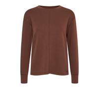 Longpullover OXMO "Sweatshirt OXPea", Damen, Gr. S, braun (brunette), Obermaterial: 48% Modal CMD. 48% Polyester PES. 4% Elasthan EL., Sweatshirts Longpullover (20634441-S) brunette