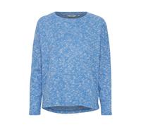 Longpullover OXMO "Sweatshirt OXSanne", Damen, Gr. XL, blau (strong blau melange), Obermaterial: 53% Polyester PES. 46% Viskose CV. 1% Elasthan EL., Sweatshirts Longpullover (22896831-XL) strong blau 