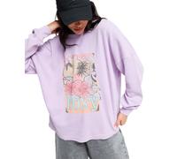 Longpullover ROXY "Eastside Midweight", Damen, Gr. M, lila (crocus petal), Obermaterial: 60% Baumwolle, 40% Polyester., Pullover Longpullover (42371304-M) crocus petal
