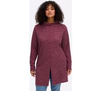 Longpullover SHEEGO BY JOE BROWNS "Pullover", Damen, Gr. 48/50, bordeaux, meliert, 88% Polyester, 10% Viskose, 2% Elasthan, unifarben, Pullover Longpullover (73747828-48) bordeaux, meliert