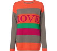 Longpullunder CLASSIC BASICS "Langarm-Pullover", Damen, Gr. 40, taupe, orange, gestreift, 50% Baumwolle, 50% Polyacryl, gemustert, gestreift, mehrfarbig, Pullover (65813626-40) taupe, orange, gestreif