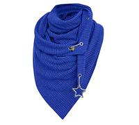 Longra Damen Dreiecksschal Bequem Weiches Dreieckstuch Soft Warm Damen Schal Decke Frauen Geschenke Winter Lang Dreieckstuch Halstuch Poncho Warm Winter Dreieck Strickschal Einfarbig (Blue, One Size)