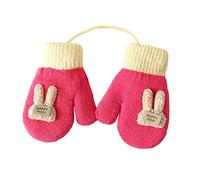 Longra Kinder Winter Handschuhe Fäustlinge Baby Cartoon Fausthandschuh Halshandschuhe Dicke Doppelt Strickhandschuh mit,1-5 Jahre alt, Spielen, Laufen, Skifahren Bedarf (F-a, One Size)