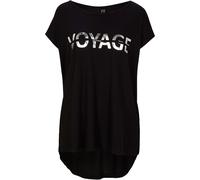 Longshirt BONPRIX, Damen, Gr. 44/46 (L), schwarz, silber, Jersey, Obermaterial: 95% Viskose, 5% Elasthan, bedruckt, unifarben, lässig geschnitten Po-bedeckend, Rundhals, angeschnitten, Shirts Longshir